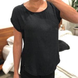 Loft Black silk style blouse